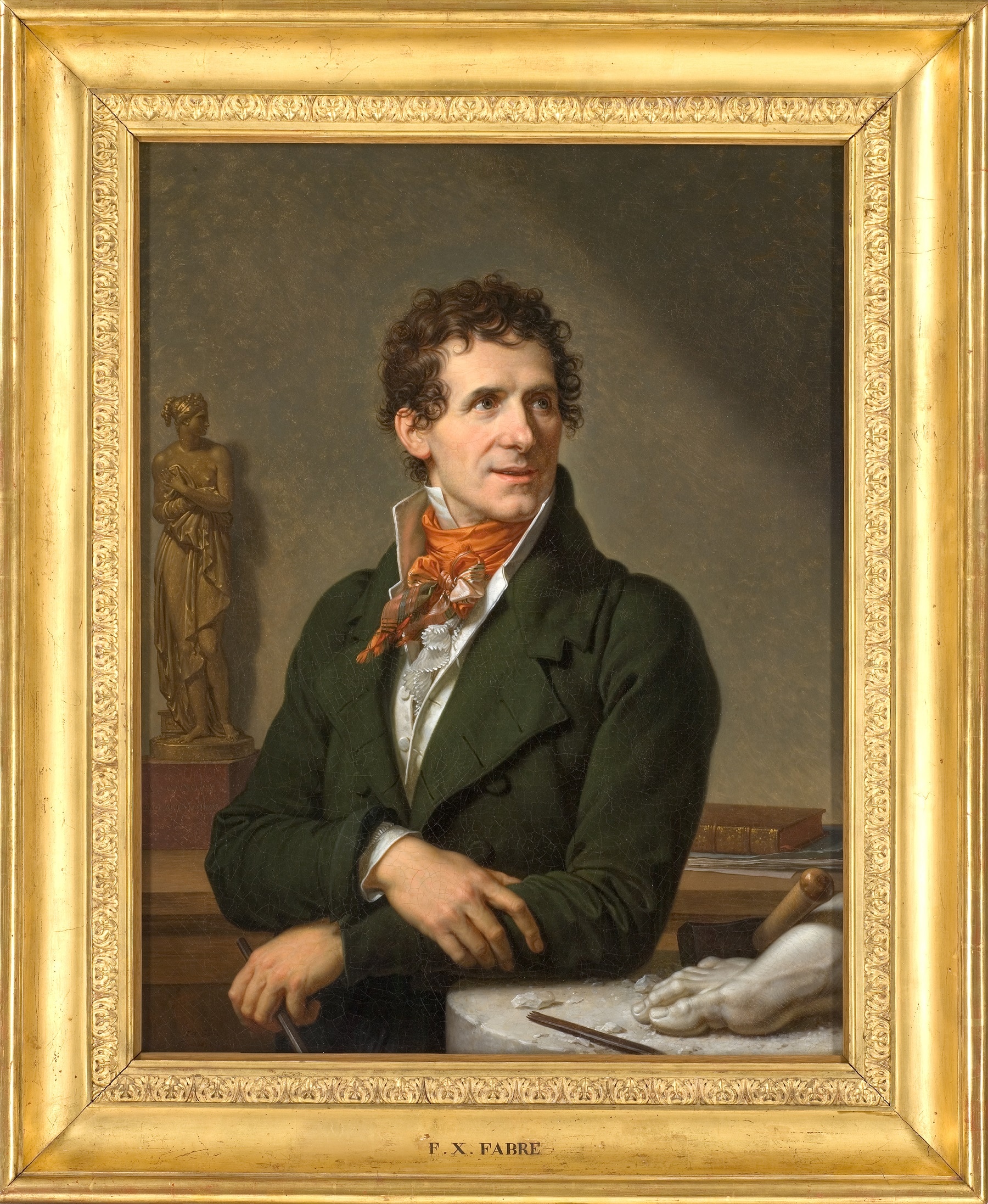 François-Xavier Fabre (1766 – 1837), Ritratto di Antonio Canova, 1812, Olio su tela applicata su tavola, 92x72,8 cm., Musée Fabre, Montpellier
